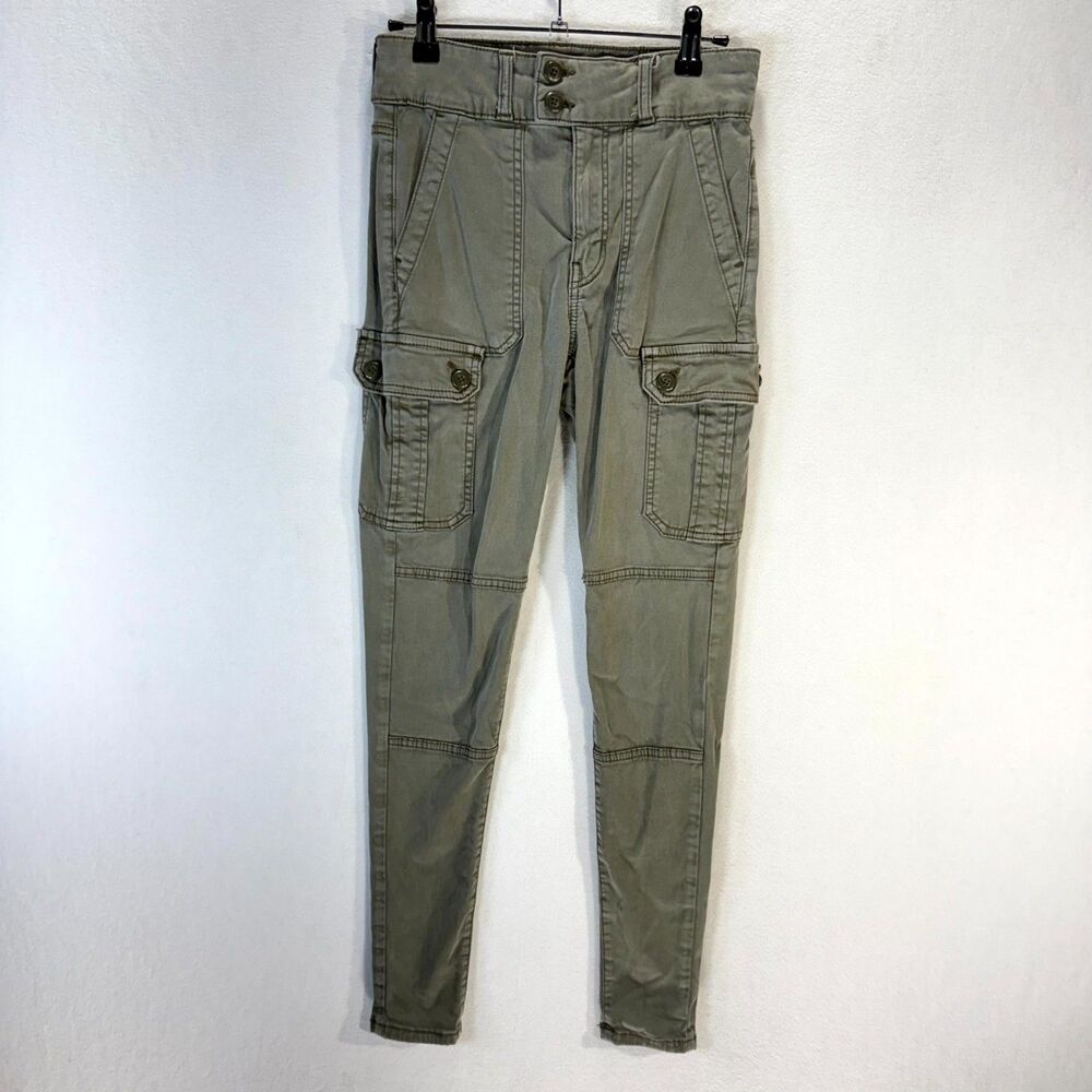 American Eagle Super‎ Stretch Super High Rise Jegging Olive Green Womens Size 2